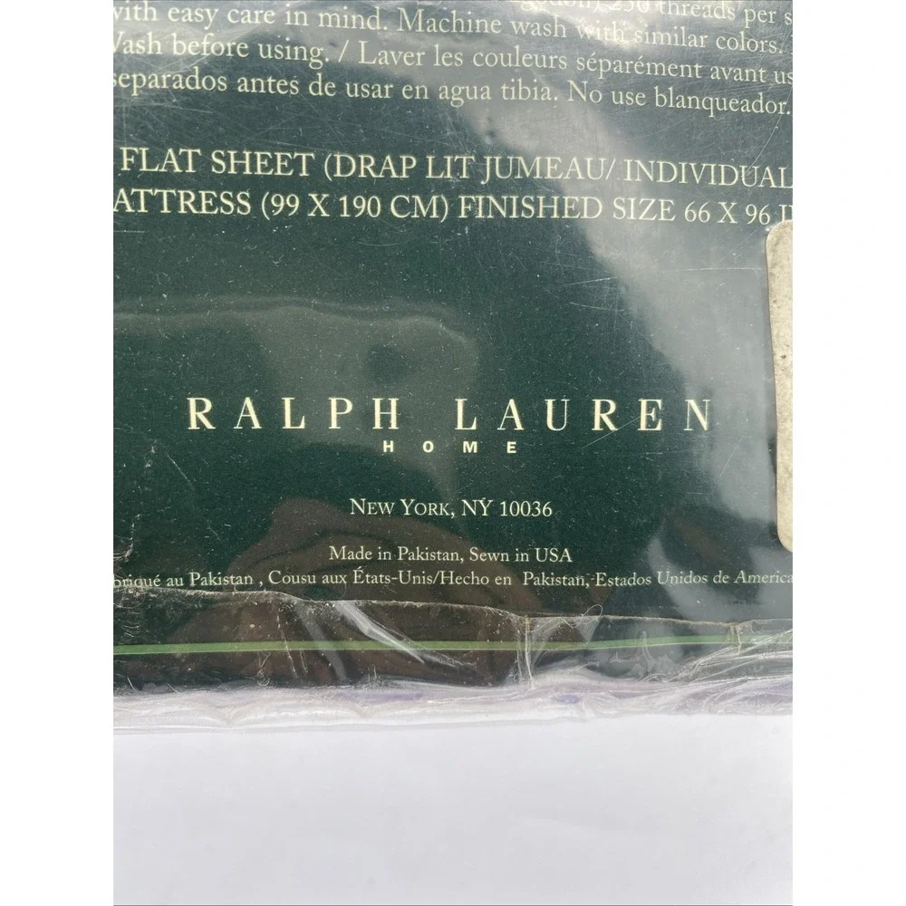 NOS Vintage Ralph Lauren Flat Sheet Twin Size Periwinkle